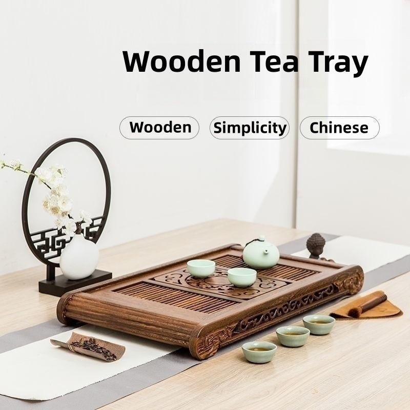 Chinese Wood Tea Tray With Drainage|Gong Fu Tea Tray - TeaCeremonyLife