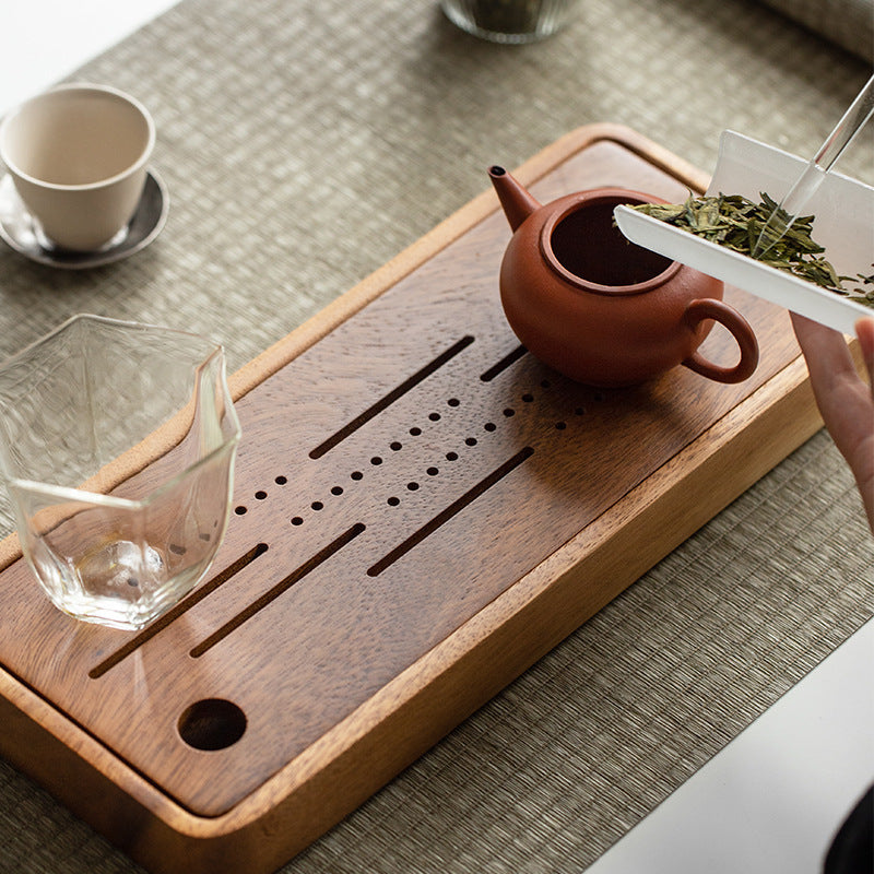 Chinese Solid Wood Tea Tray with Water Storage|Kung Fu Tea Tray - TeaCeremonyLife