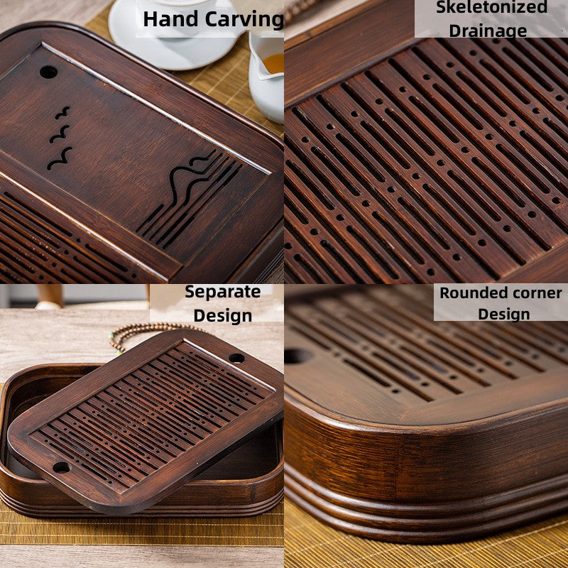 Solid Wooden Tea Tray Water Storage|Kung Fu Tea Tray - TeaCeremonyLife