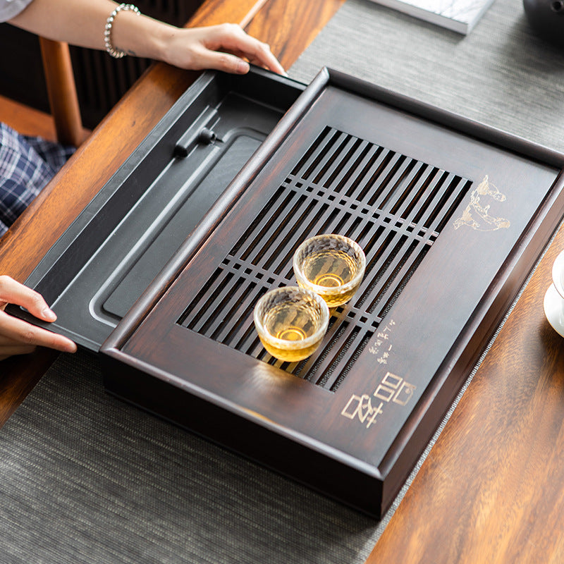 Chinese Solid Wood Tea Tray Water Storage|Kung Fu Tea Tray - TeaCeremonyLife