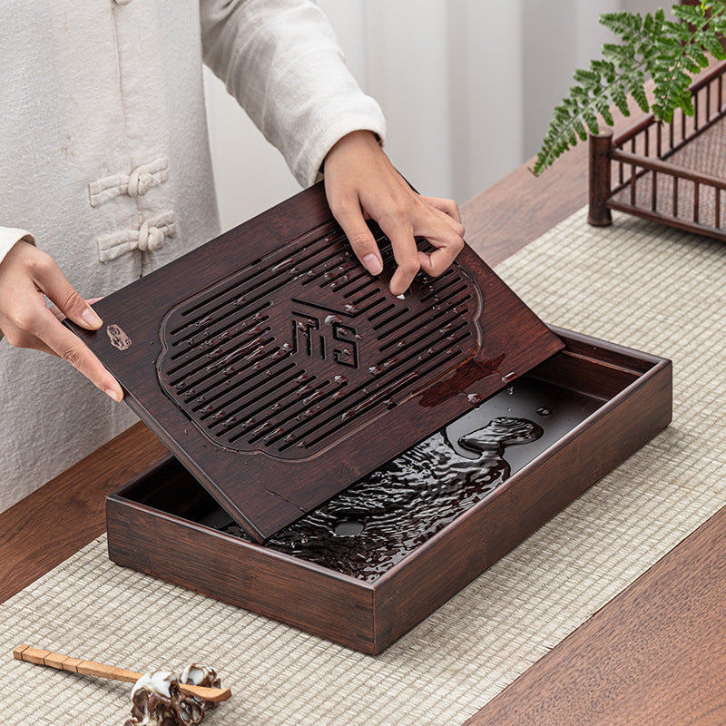 Wood Tea Tray with Water Storage|Gong Fu Tea Tray - TeaCeremonyLife