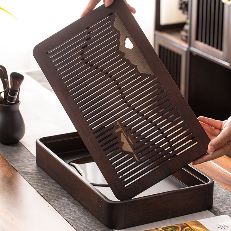 Wooden Tea Tray With Water Storage|Gong Fu Tea Tray - TeaCeremonyLife