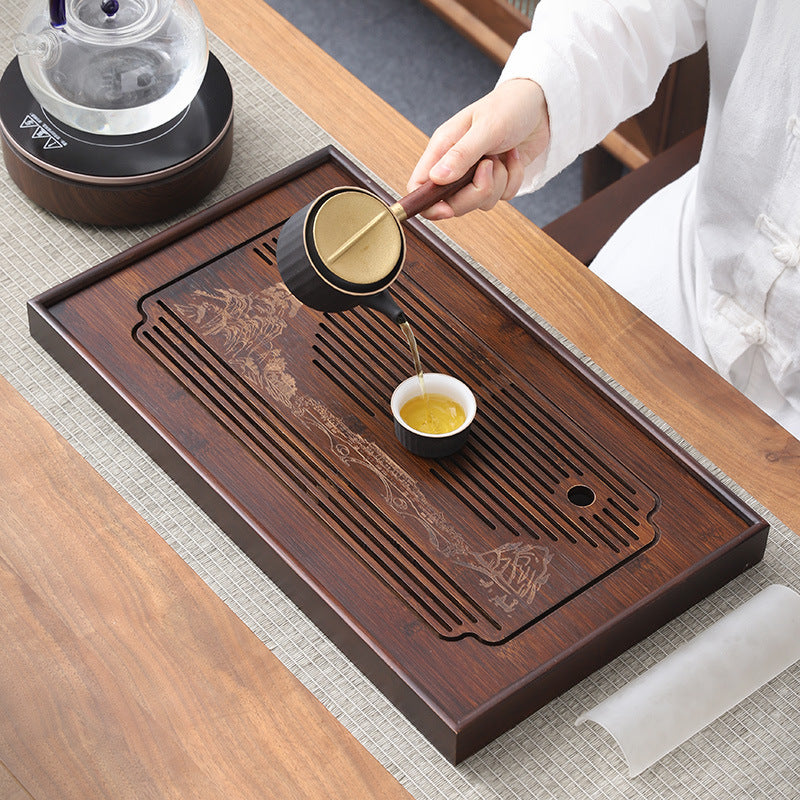 Bamboo Tea Tray With Drainage|Gong Fu Tea Tray - TeaCeremonyLife