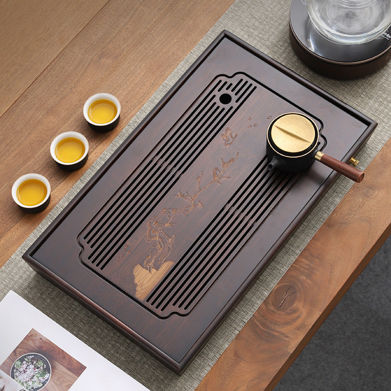 Wood Gong Fu Tea Tray With Drainage|Chinese Kung Fu Tea Tray - TeaCeremonyLife