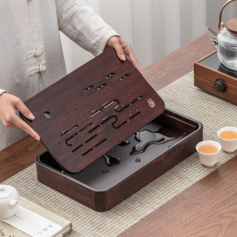 Bamboo Tea Tray with Water Storage|Gong Fu Tea Tray - TeaCeremonyLife