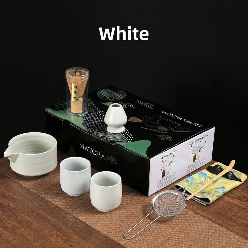 Ceramic Mastcha Set with Whisk and Cups|Japanese Matcha Tea Set - TeaCeremonyLife