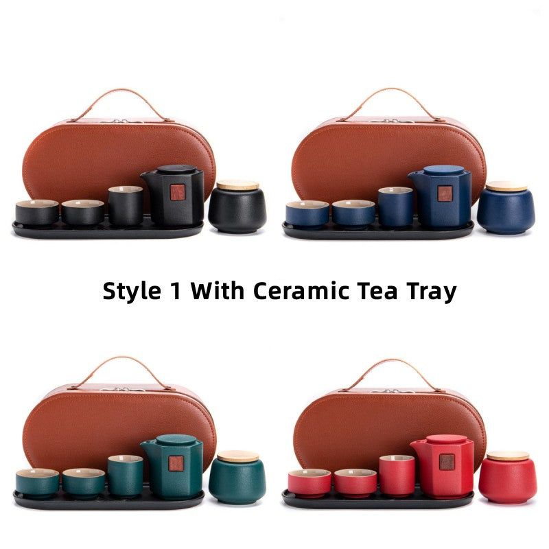 Ceramic Tea pot Set With Tray And Canister|Tea Set With 3Cups - TeaCeremonyLife