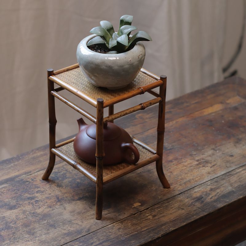 Natural Bamboo Decorative Stand|Tea Cup Organiser|Tea Ceremony Accessories