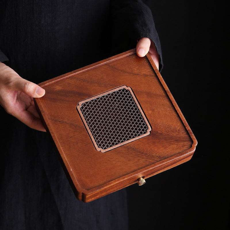 Walnut Tea Tray with Drainage|Wood Gong Fu Tea Tray - TeaCeremonyLife