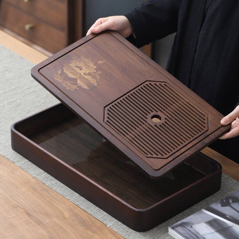 Wood Gong Fu Tea Tray With Water Storage|Chinese Tea Tray - TeaCeremonyLife