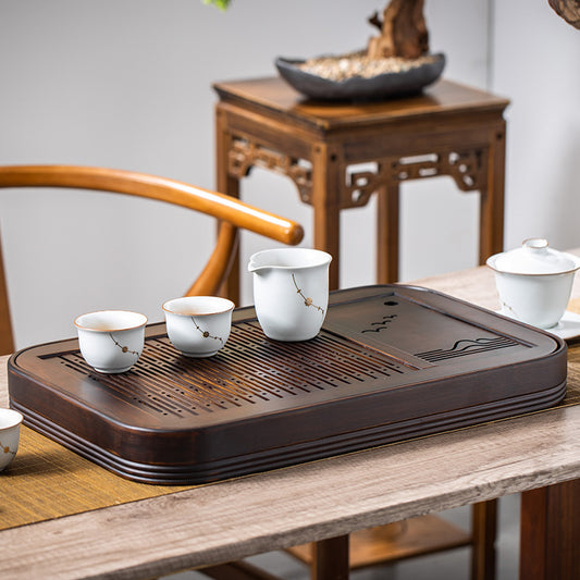 Solid Wooden Tea Tray Water Storage|Kung Fu Tea Tray - TeaCeremonyLife