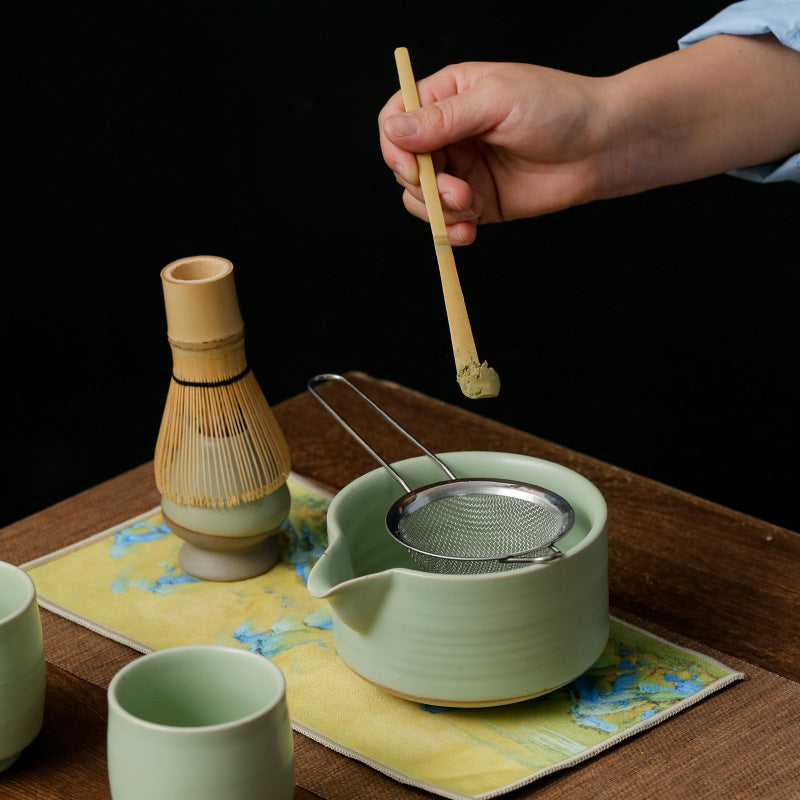 Ceramic Mastcha Set with Whisk and Cups|Japanese Matcha Tea Set - TeaCeremonyLife