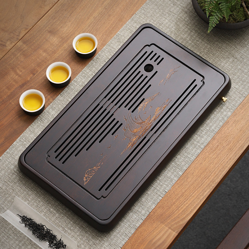 Wooden Gong Fu Tea Tray With Drainage|Chinese Tea Tray - TeaCeremonyLife