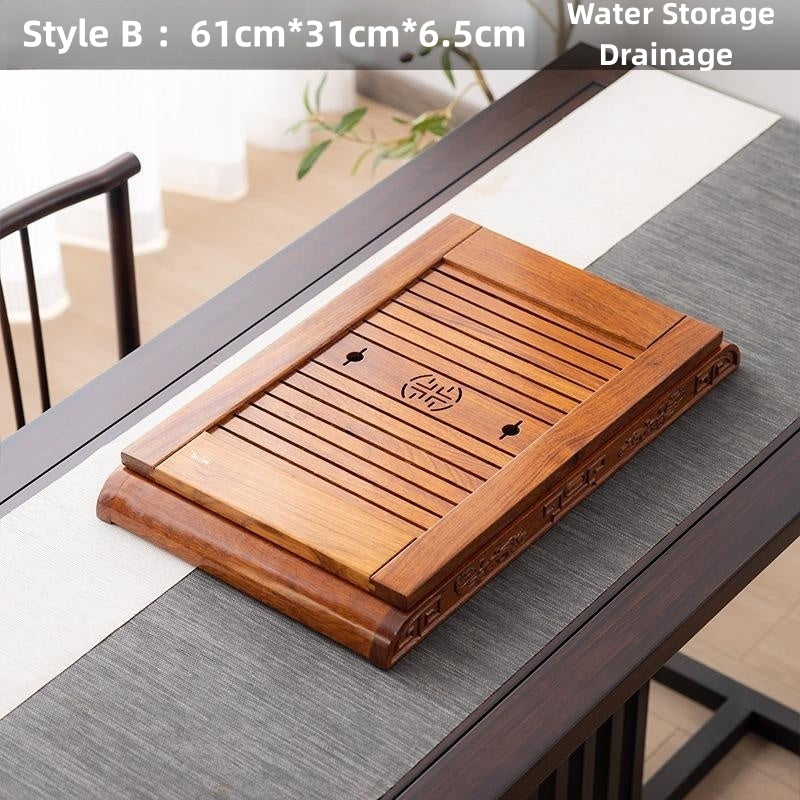 Wood Gong Fu Tea Tray with Drainage|Chinese Tea Tray - TeaCeremonyLife