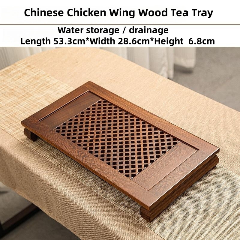 Chinese Wood Tea Tray with Dianage|Gong Fu Tea Tray - TeaCeremonyLife