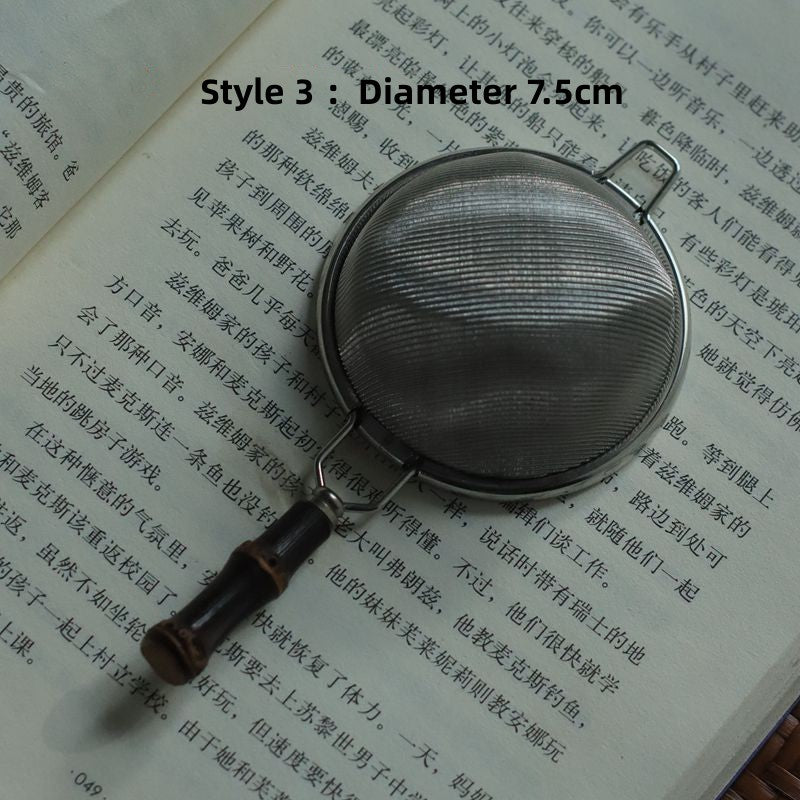 Natural Bamboo Handle Tea Infuser|Tea Accessories|Stainless Steel Tea Filter