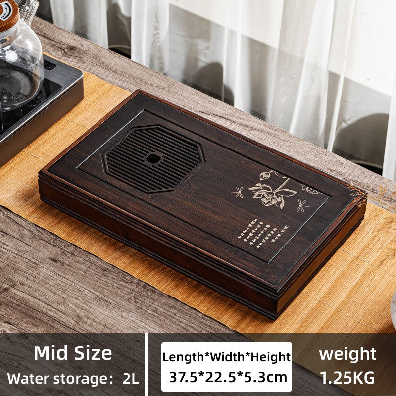 Chinese Lotus Tea Tray with Water Storage|Gong Fu Tea Tray - TeaCeremonyLife