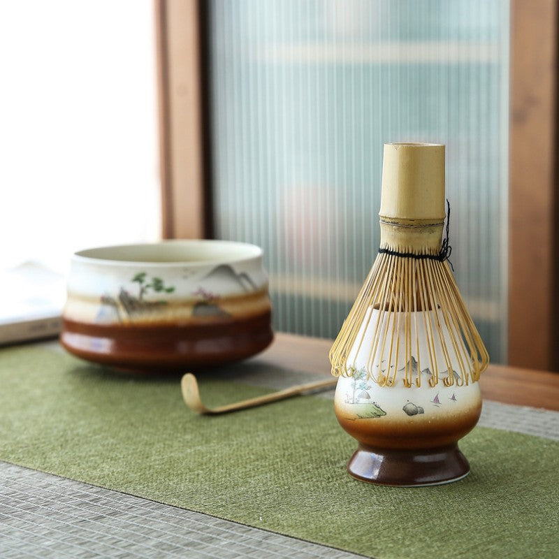 Ceramic Matcha Sets with Bamboo Whisk|Japanese Matcha Tea Set - TeaCeremonyLife