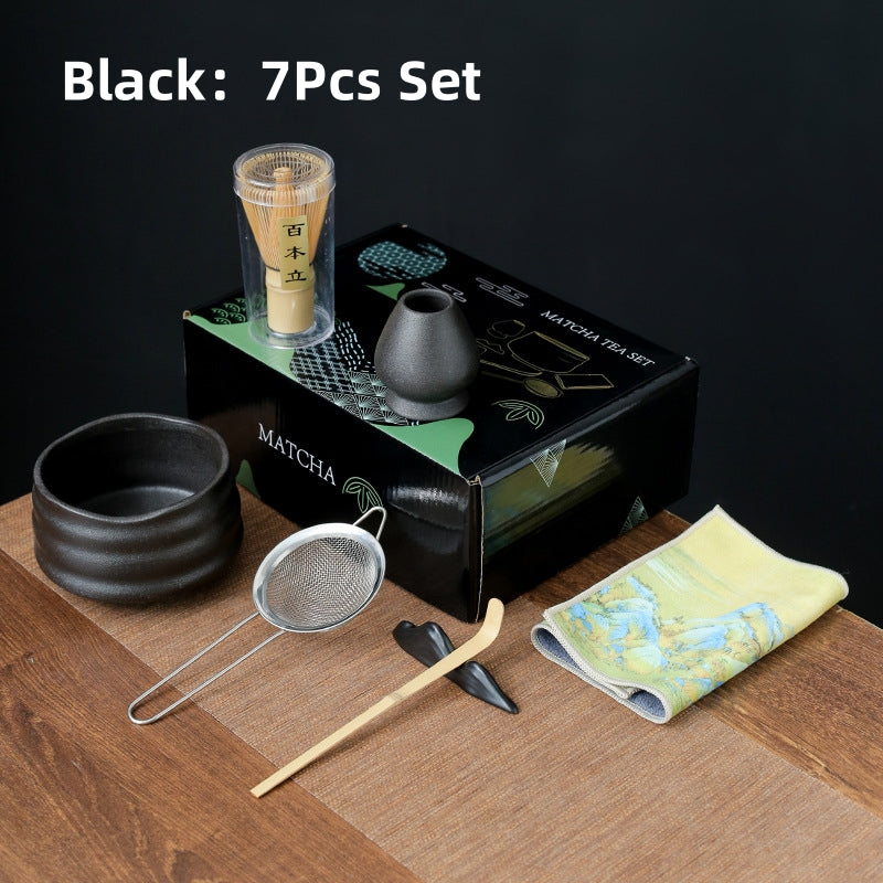 Ceamic Matcha Tea Set with Bamboo Whisk|Japanese Tea Set