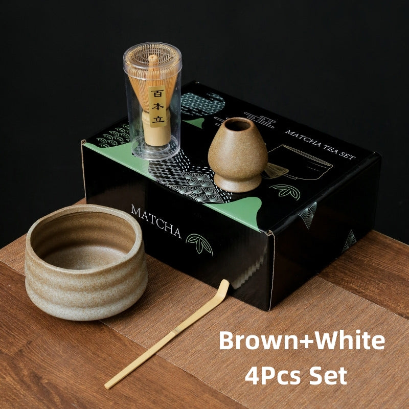 Ceamic Matcha Tea Set with Bamboo Whisk|Japanese Tea Set - TeaCeremonyLife