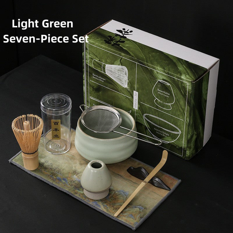 Ceramic Matcha Tea Set With Bamboo Whisk|Japanese Tea Set - TeaCeremonyLife