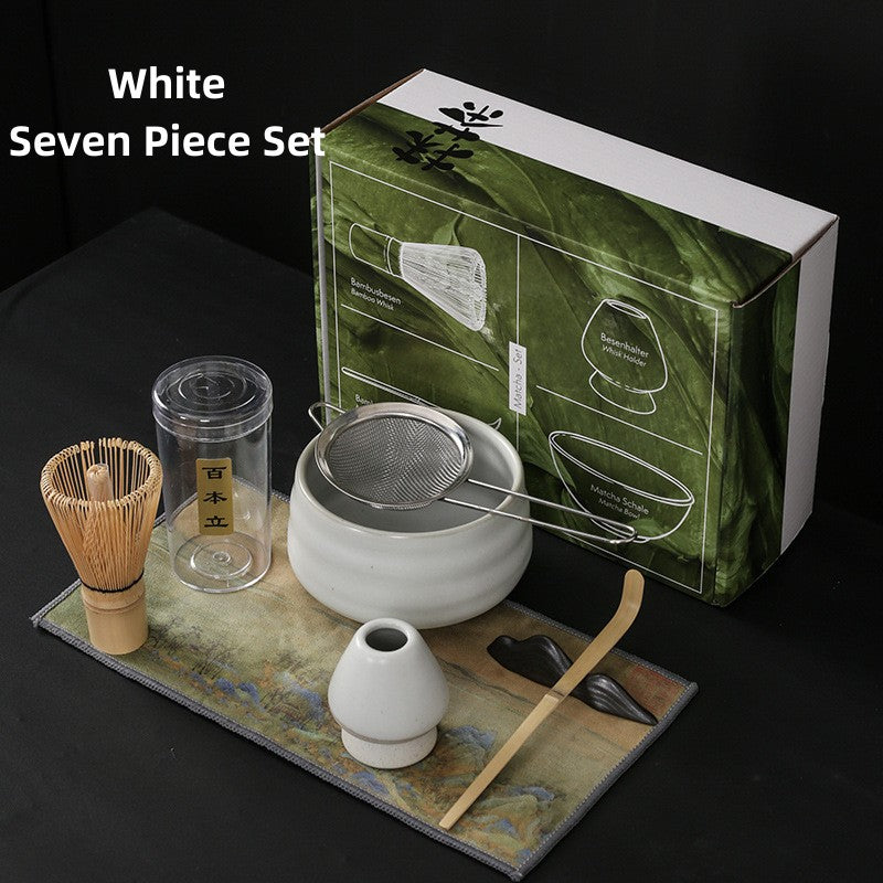 Ceramic Matcha Tea Set With Bamboo Whisk|Japanese Tea Set - TeaCeremonyLife