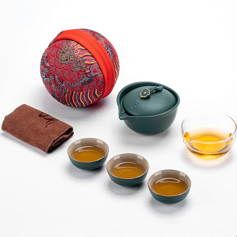 Ceramic Gaiwan Tea Set With 3Cups 120ml - TeaCeremonyLife