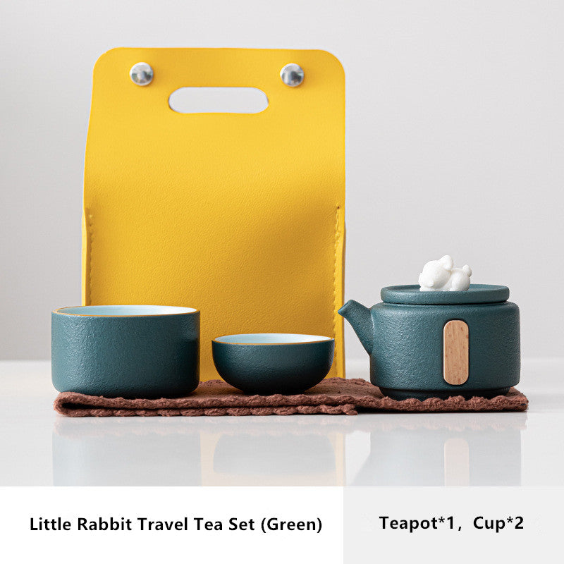 Ceramic Cute Rabbit Tea Pot Set With 2Cups - TeaCeremonyLife