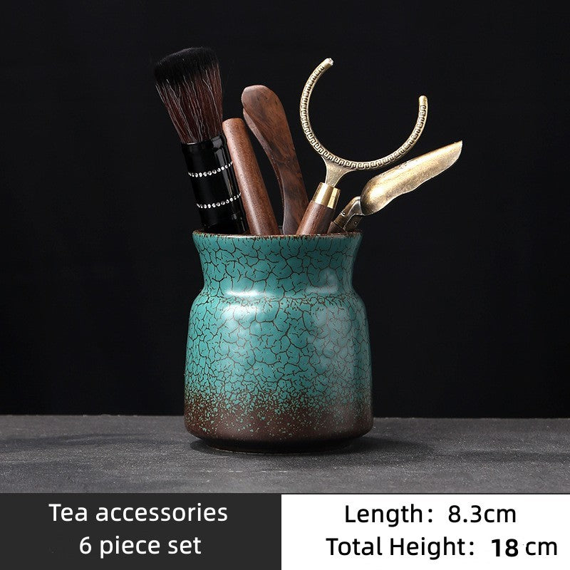 Green Ceramic Tea Ceremony Six Gentlemen Tea Accessories|Tea Ceremony