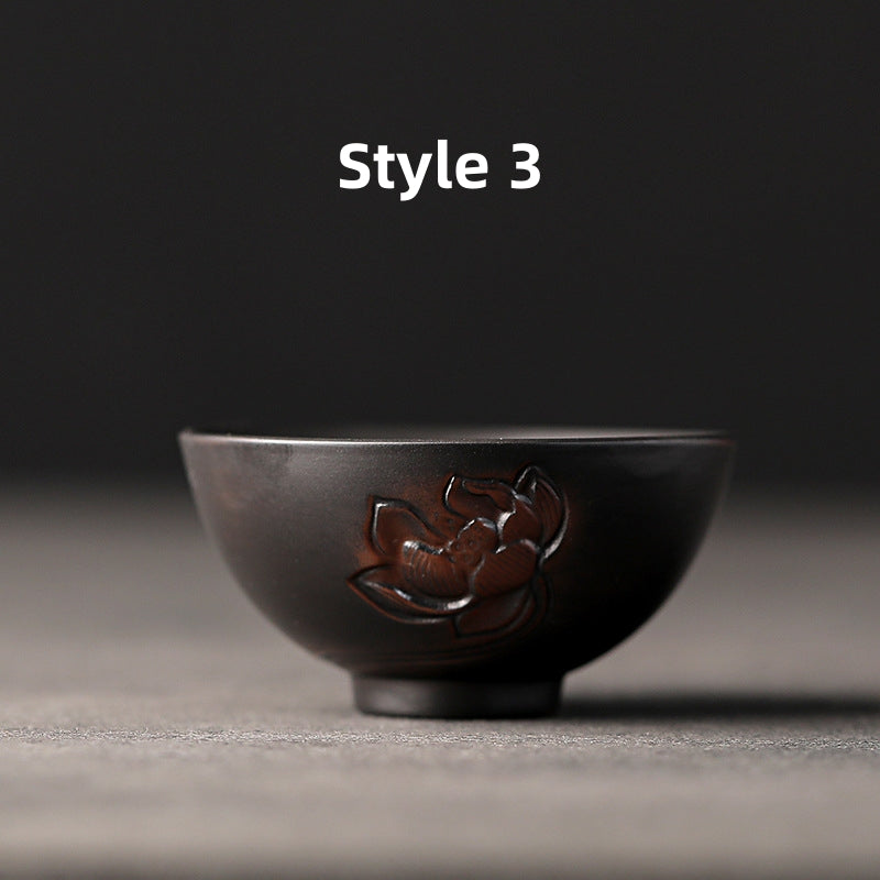 Black Ceramic Espresso Cups|Kung Fu Tea Cup 130ml - TeaCeremonyLife