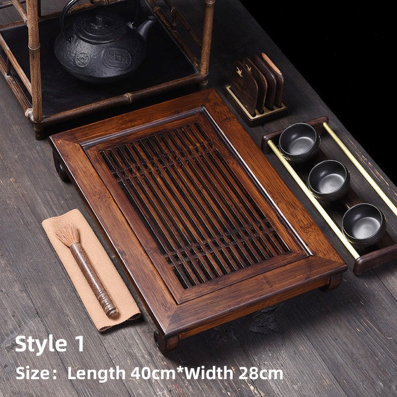 Chinese Wood Tea Tray With Drainage|Gong Fu Tea Tray - TeaCeremonyLife